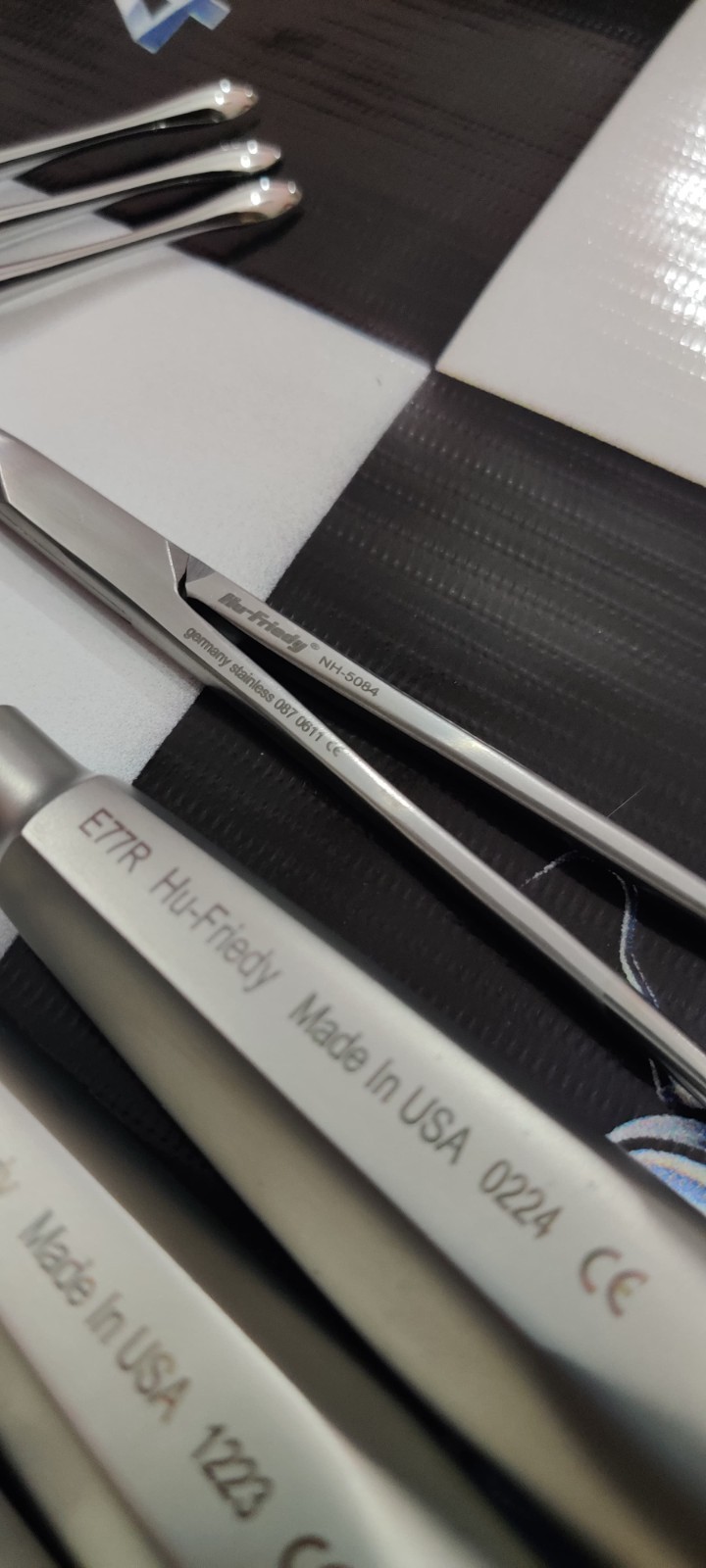 Hu-Friedy Dental Instruments Lot Of 9 Pcs (Elevators,Bone file,needle holder ‘7)