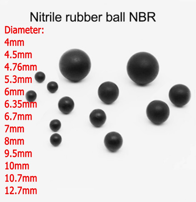 Nitrile Rubber Balls NBR 4mm 4.5mm 4.76mm 5.3mm 6mm 7mm 8mm 9mm 10mm 12mm 12.7mm