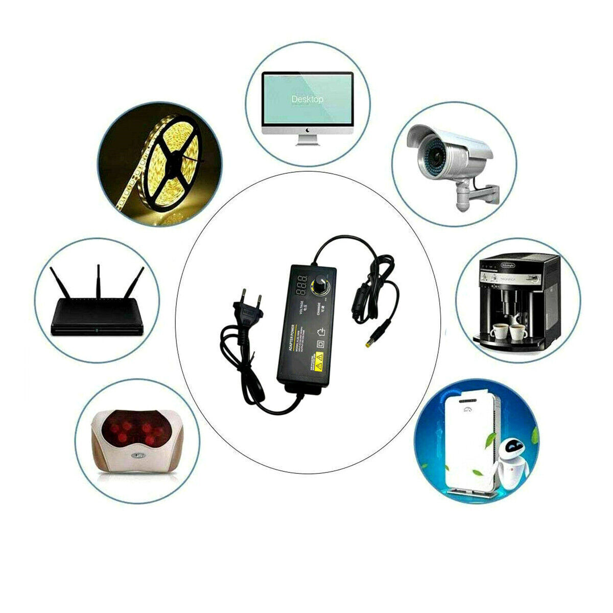 Adjustable AC/DC Power Supply Adapter Charger Variable Voltage 3V-24V UniversalE