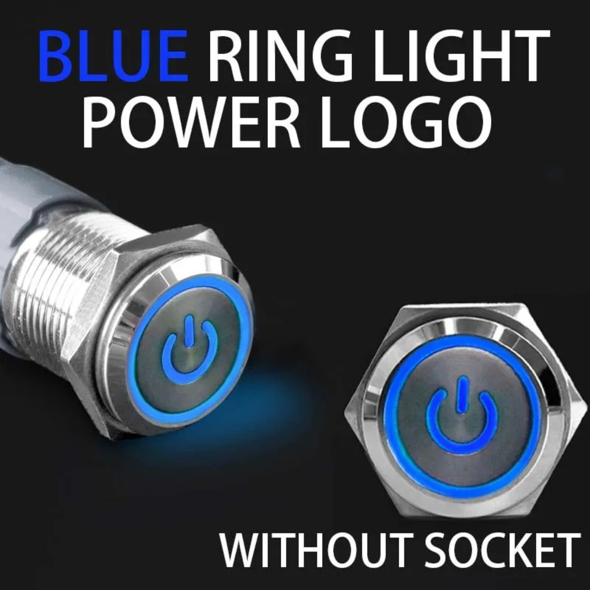 16mm 12V LED ON OFF Waterproof Stainless Steel Latching Push Button Power Switch