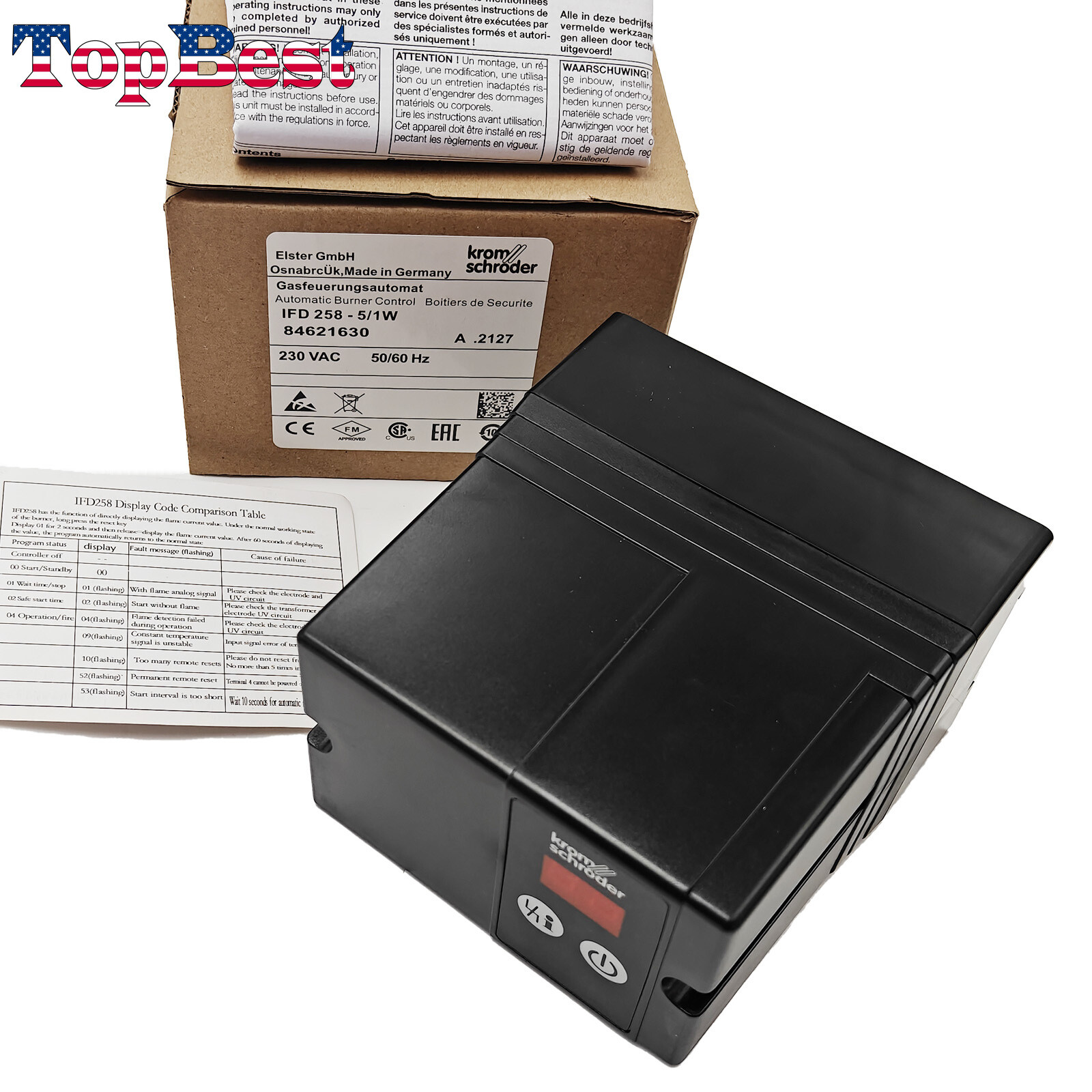 New Control Box for KROM SCHRODER IFD 258-5/1W Automatic Burner Control Unit