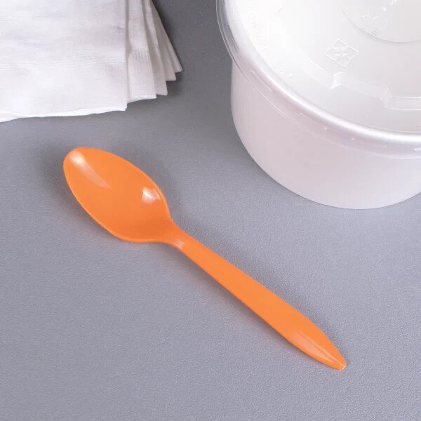 Karat PP Plastic Medium Weight Tea Spoons – Orange – 1,000 ct, U2008 (Orange)
