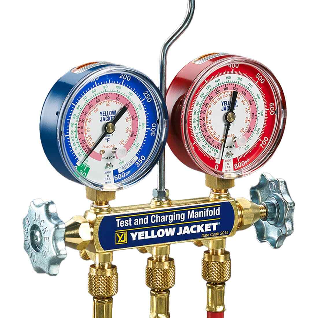 Yellow Jacket 42036 2-Valve Series 41 A2L Manifold, 3-1/8″ Gauges