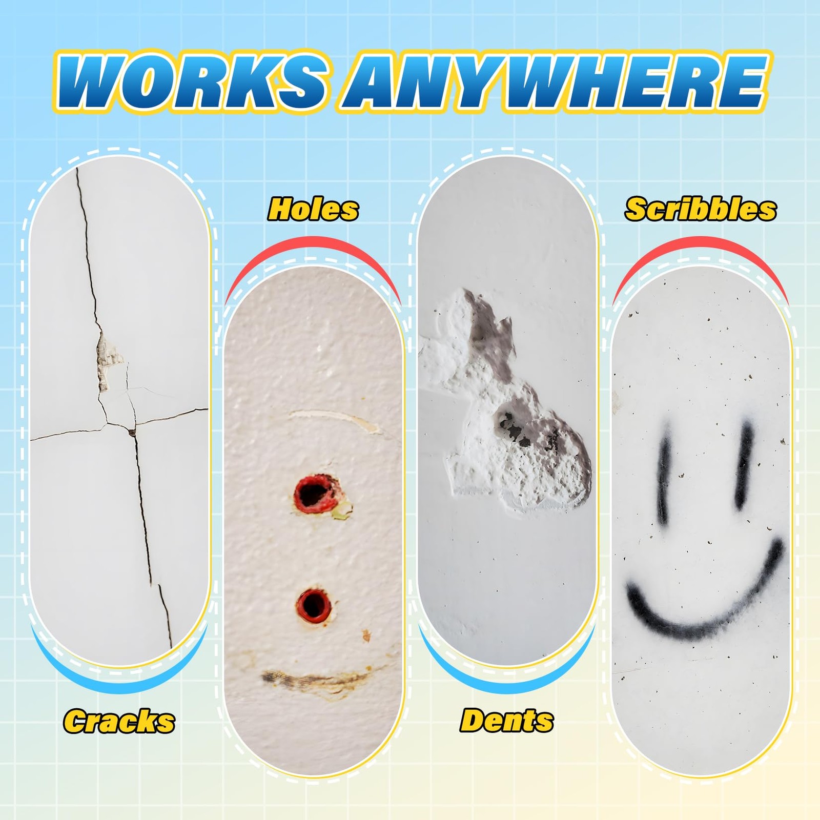 -Drywall-Repair-Kit-Fast-Drying, Wall Mending Agent, 9 Pack Spackle Wall Repair