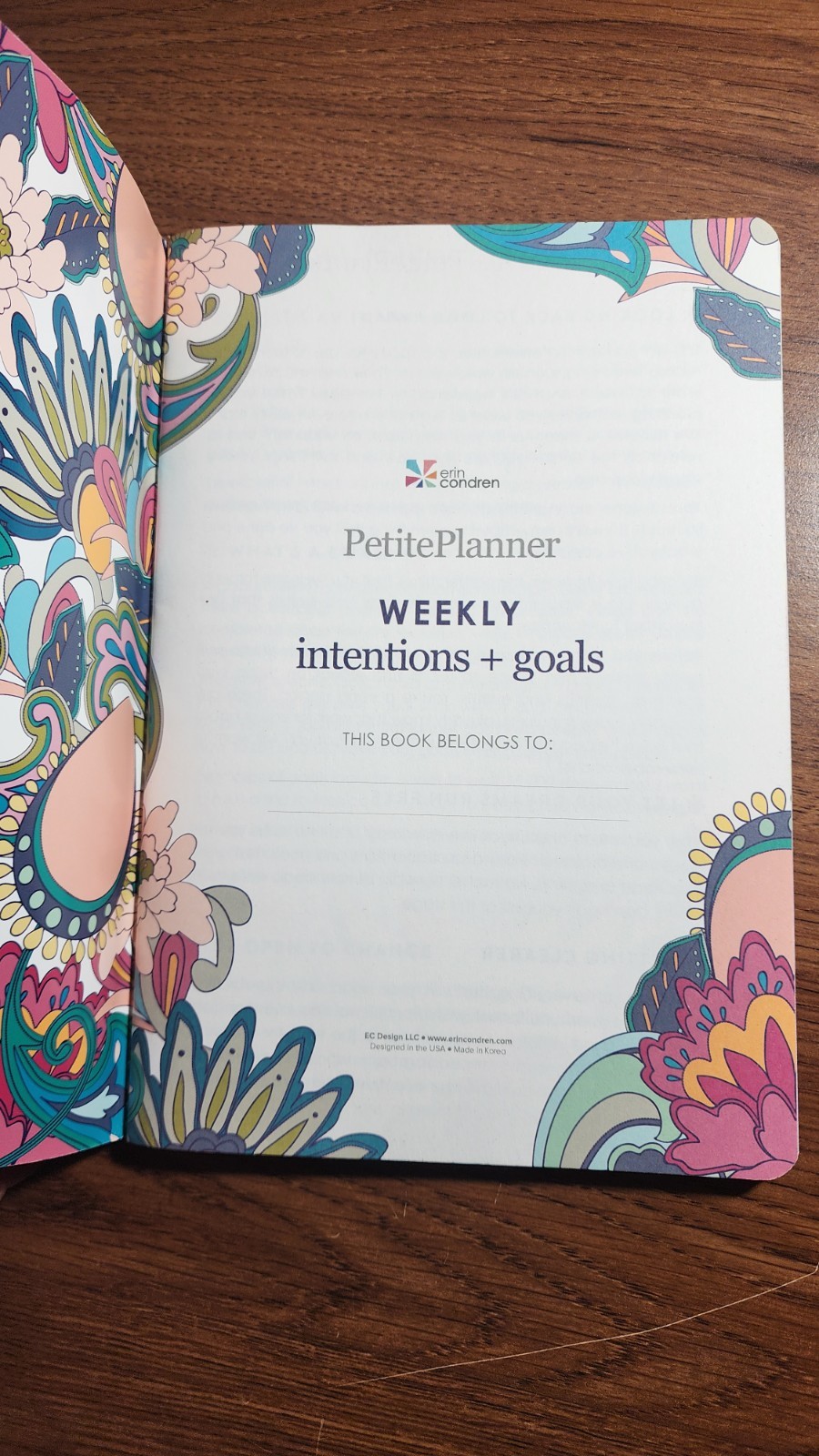 Erin Condren Petite Planner Weekly Intentions + Goals. 5×8″ Pocket Size NEW