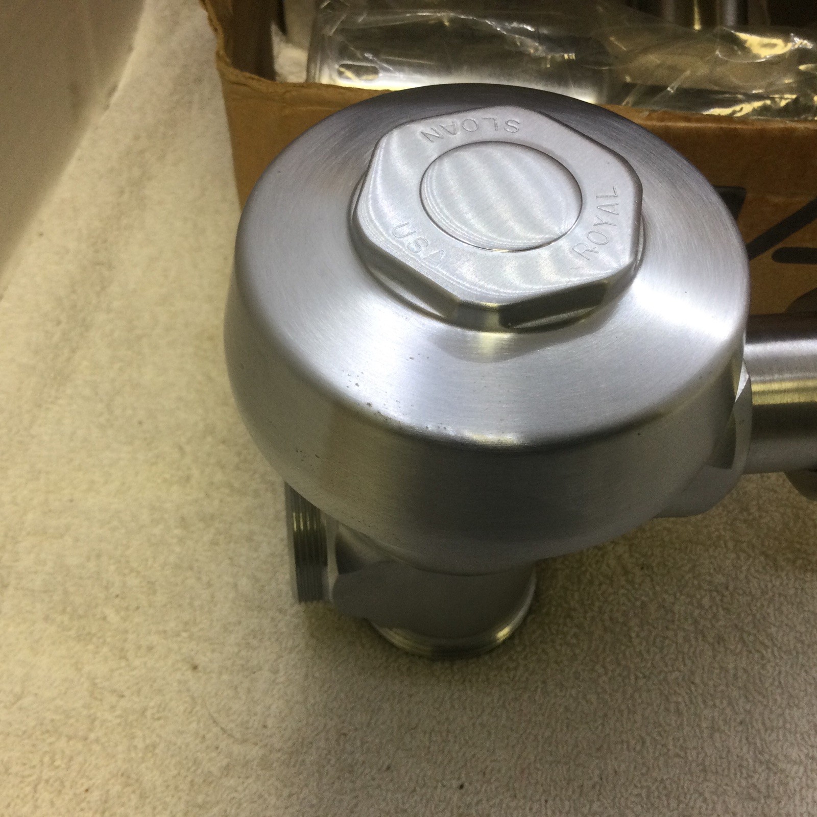 Sloan Royal Flushometer, Model 186-1 Urinal, 1.0 GPF / 3.8 LPF Satin Finish