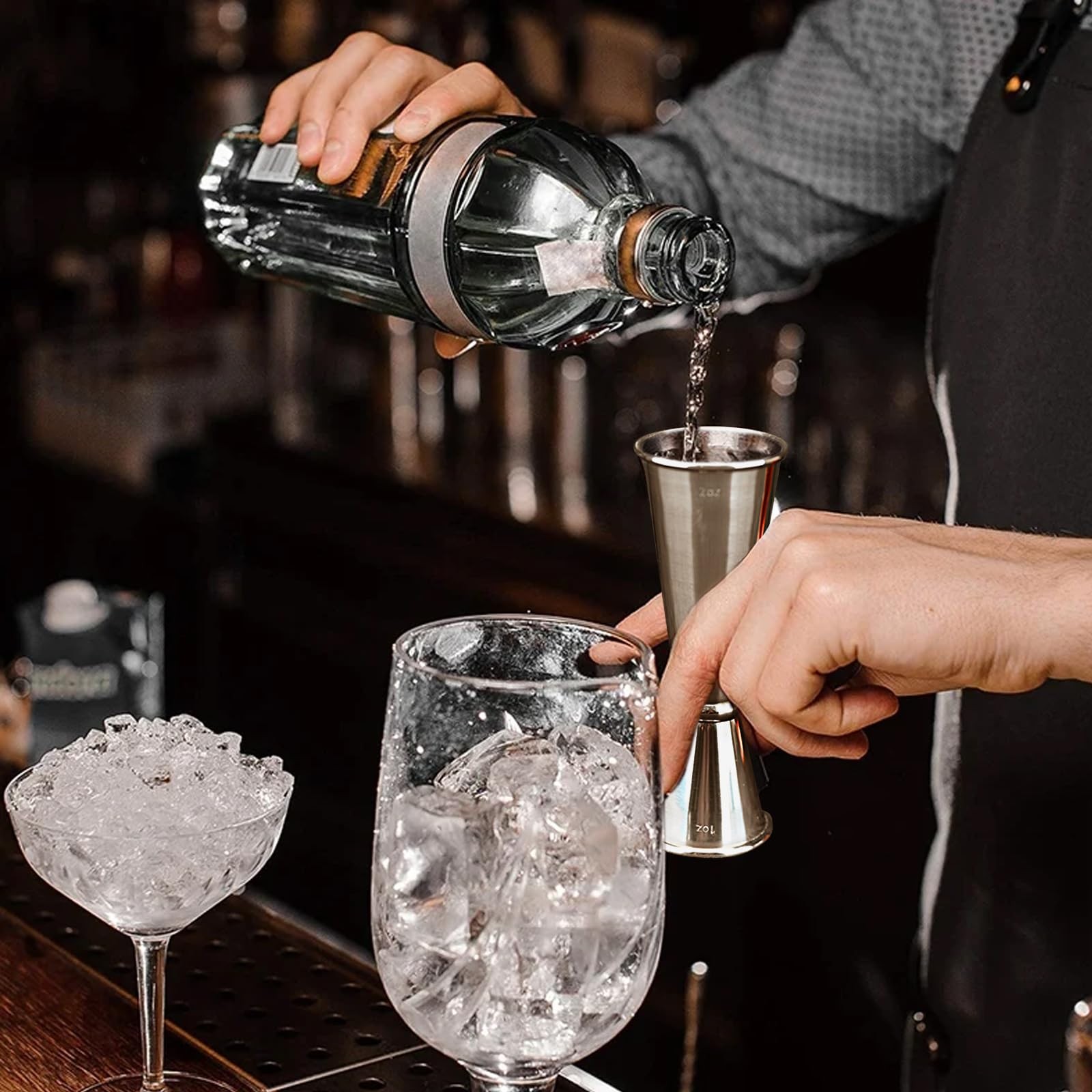 Jigger for Bartending, Cocktail 2 oz 1 with 1 count, Sliver