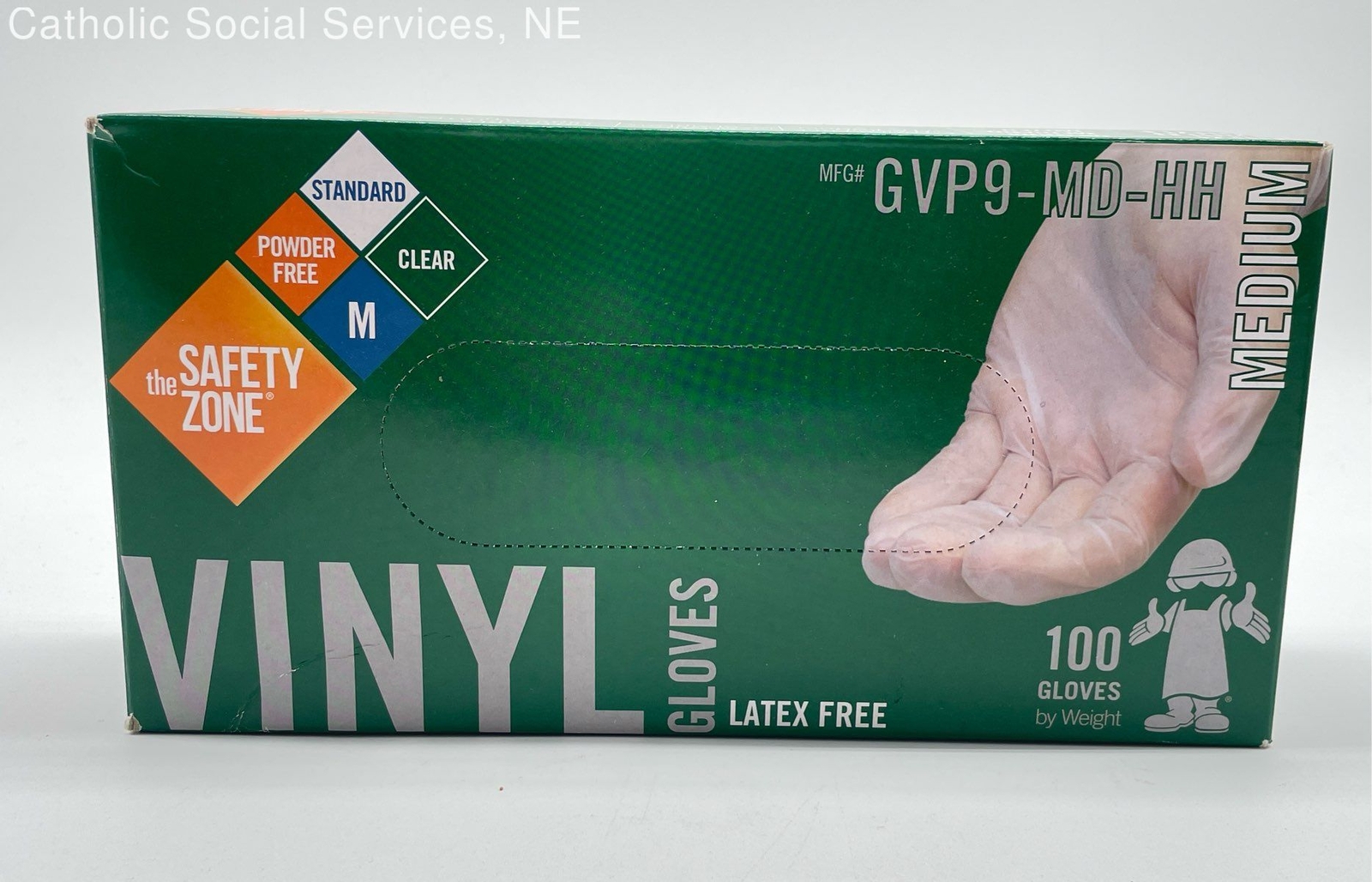 THE SAFETY ZONE GVP9-MD-HH Clear Vinyl Gloves Powder Free 10/100
