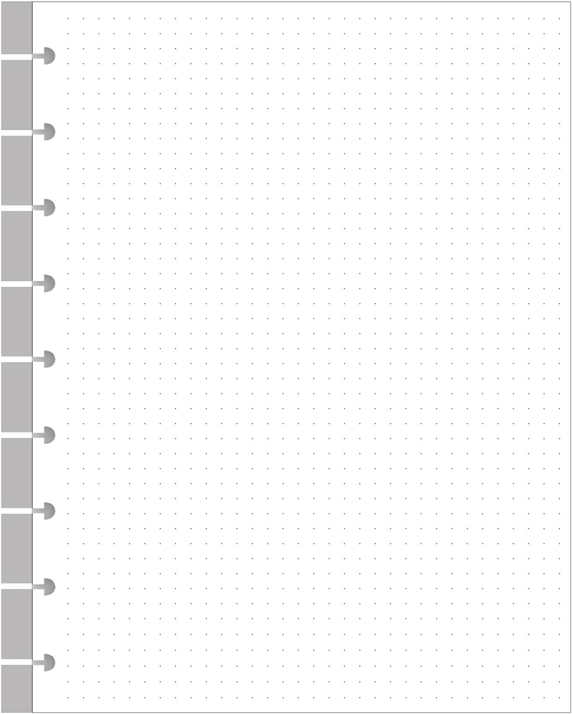 Classic Size Discbound Dotted Grid Refill Paper, 9-Disc Discbound Pre-Punched Ha