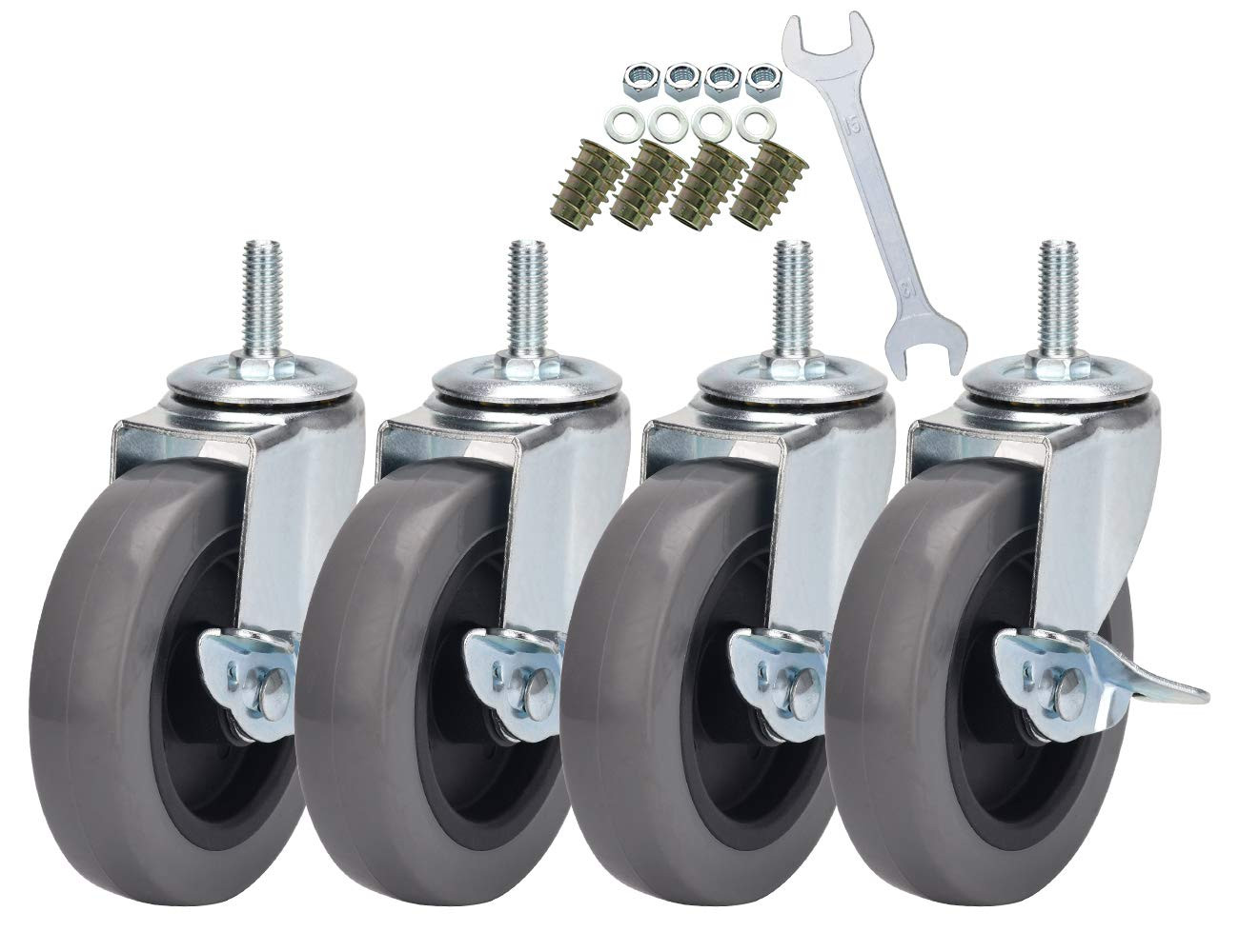Stem Casters with Imperial 3/8-16X25Mm Stem Thread Heavy Duty and Highly-Elastic