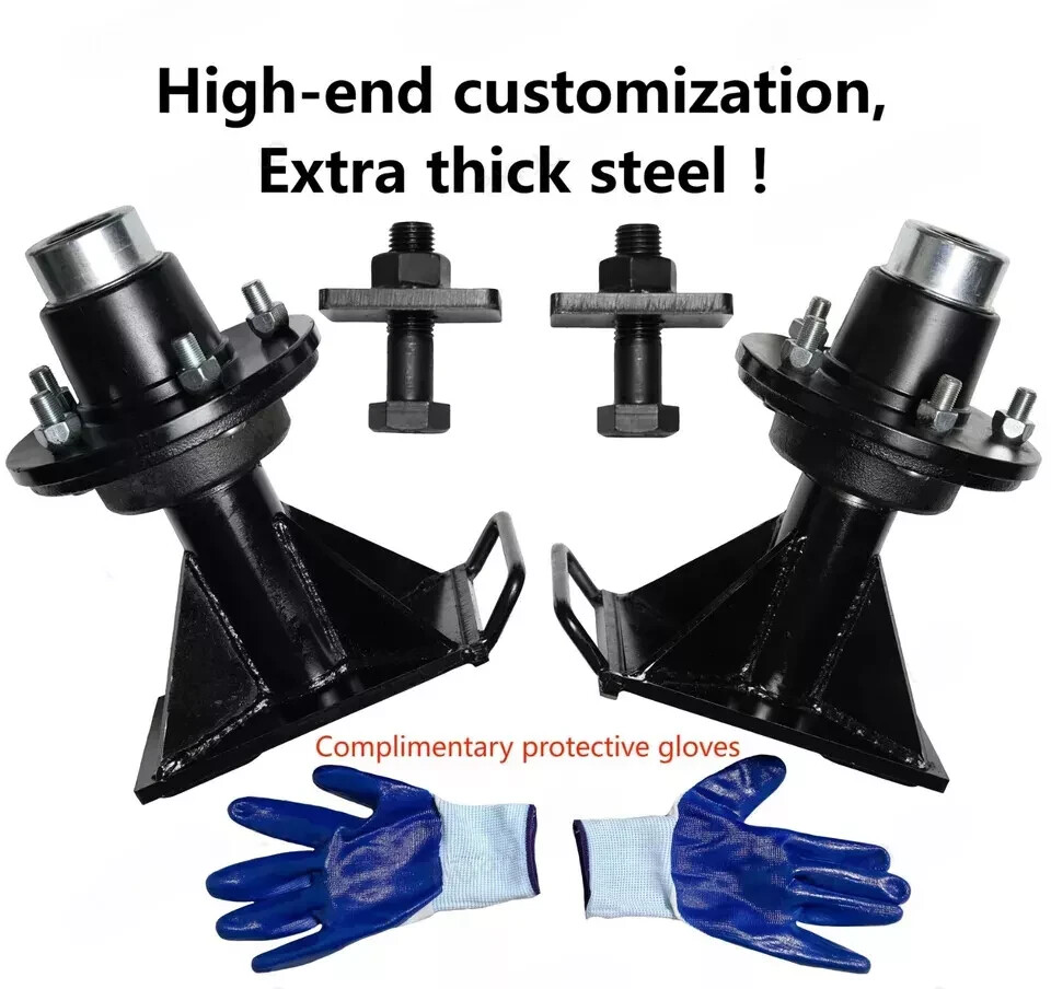 8000LB Hub & Spindle Kit 8 x 6.5 Lug Shipping Container Bolt-on Wheels Black