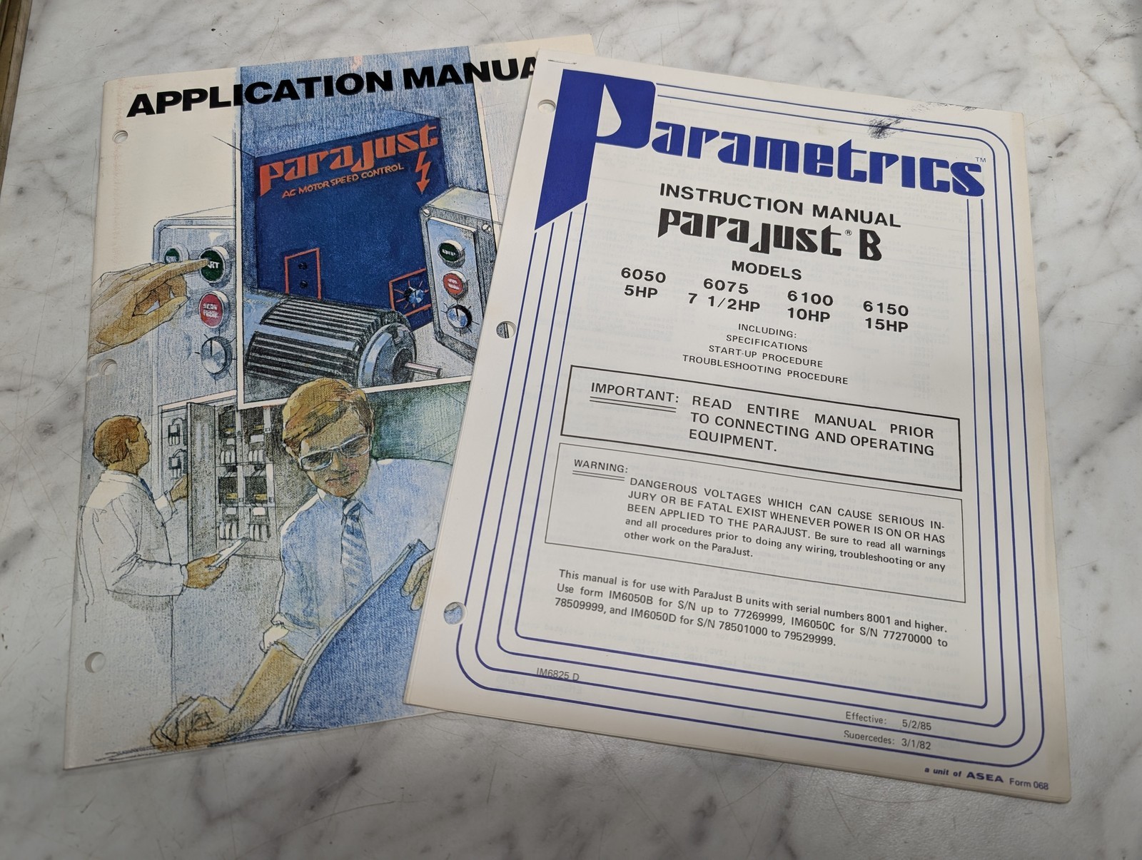 PARAMETRICS PARAJUST B INSTRUCTION APPLICATION MANUAL 6050 6075 6100 6150 MOTOR