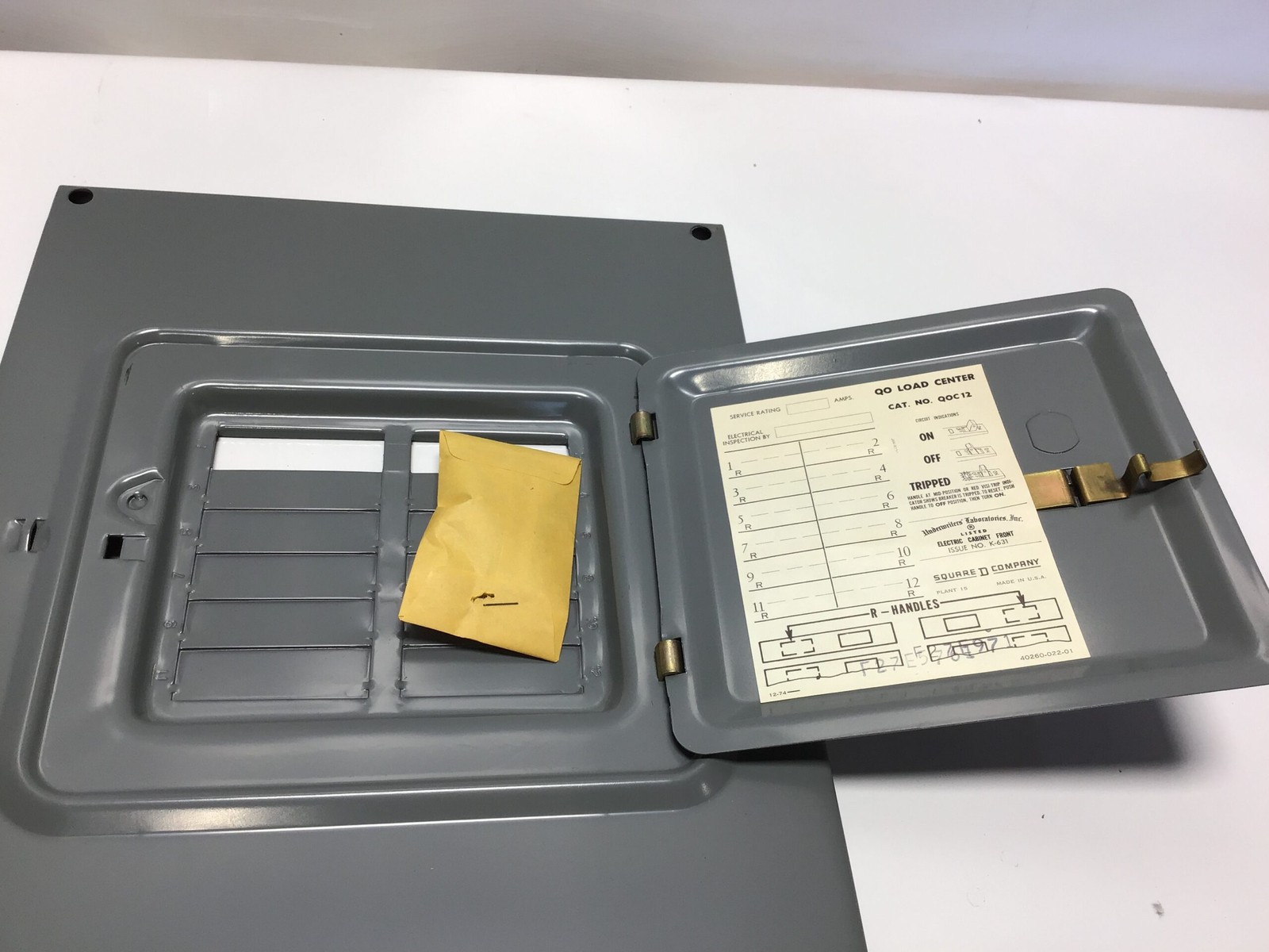Square D QOC12S Surface Cover QO Load Center Panel Cover Gray