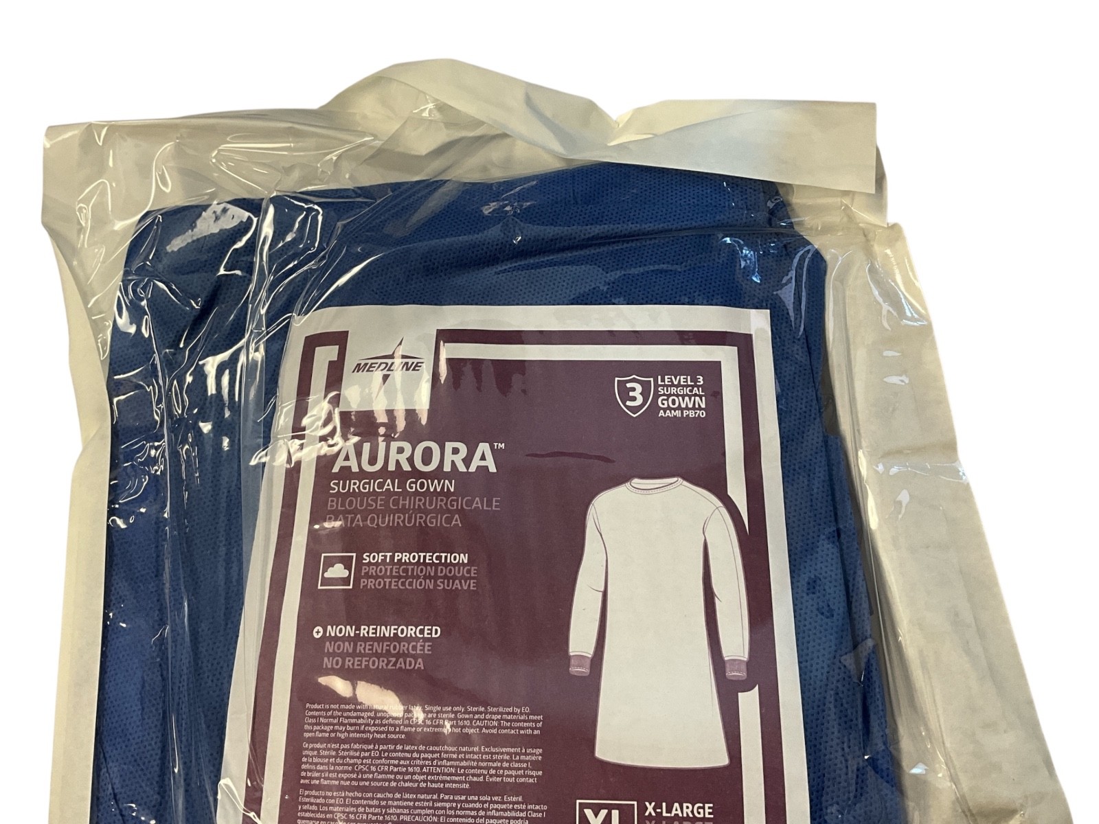 Medline Aurora DYNJP2702 XL Sterile Surgical Gown AAMI Level 3 Case of 30