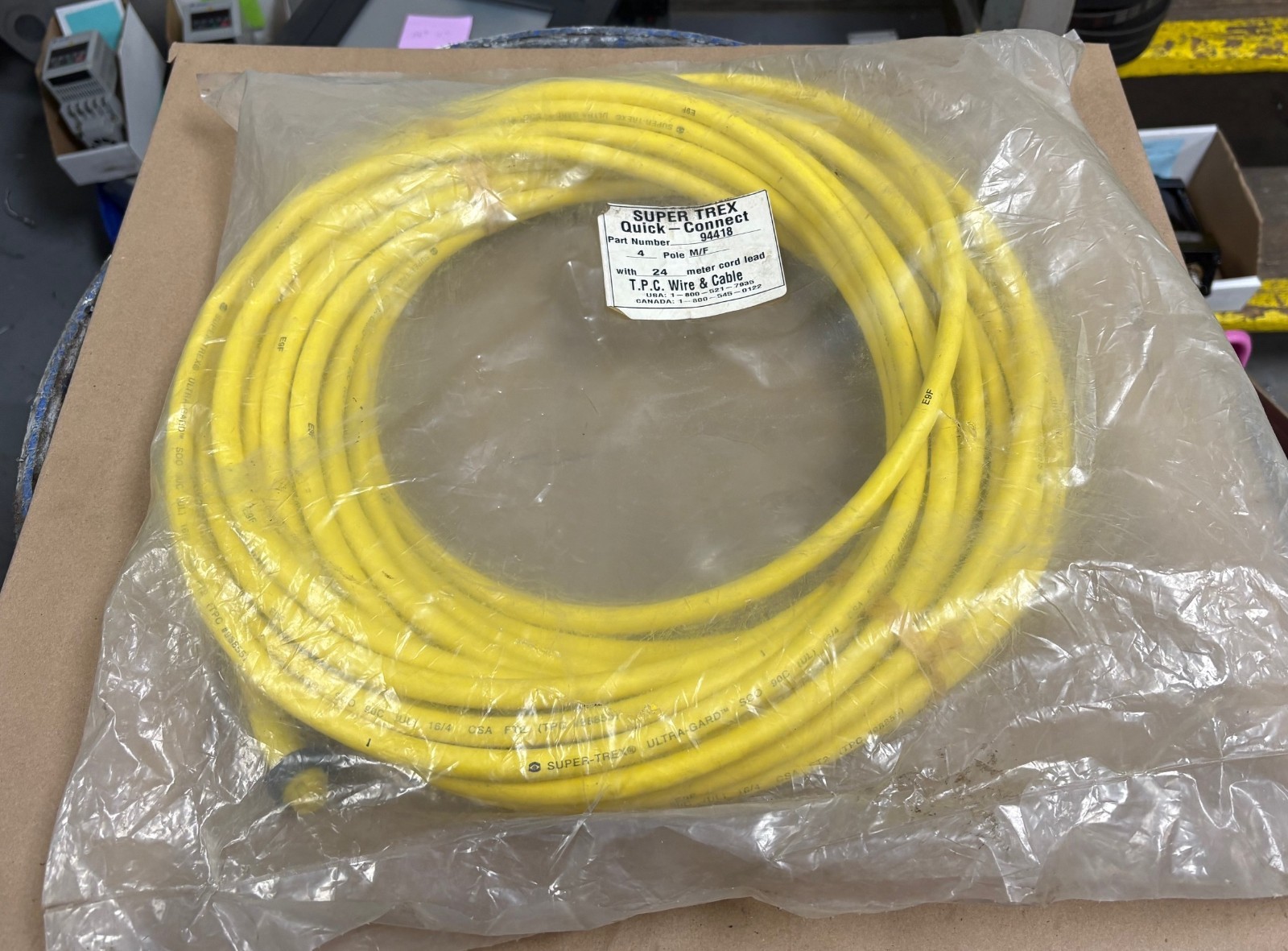 T.P.C SUPER TREX QUICK-CONNECT 94418 4 POLE M/F CORD WITH 24 METER CORD LEAD NEW