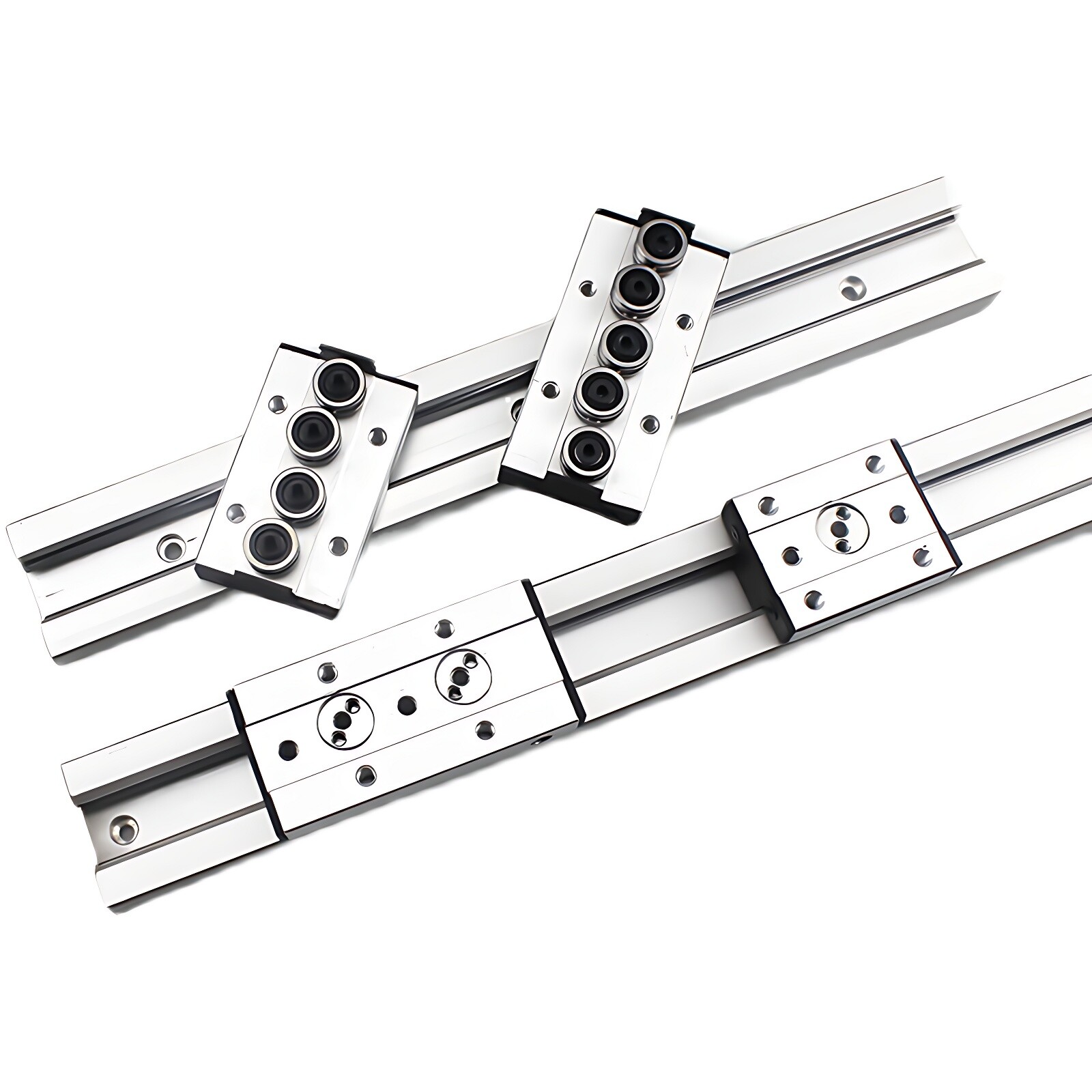 Built-In Dual-Axis Linear Rail Guide and Lock Sliders SGB10-SGB35 3/4/5 Wheel
