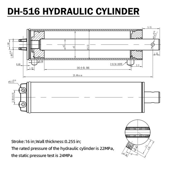 8 Ton Hydraulic Scissor Hoist Kit – Fits 10-14′ Dump Truck DH-516