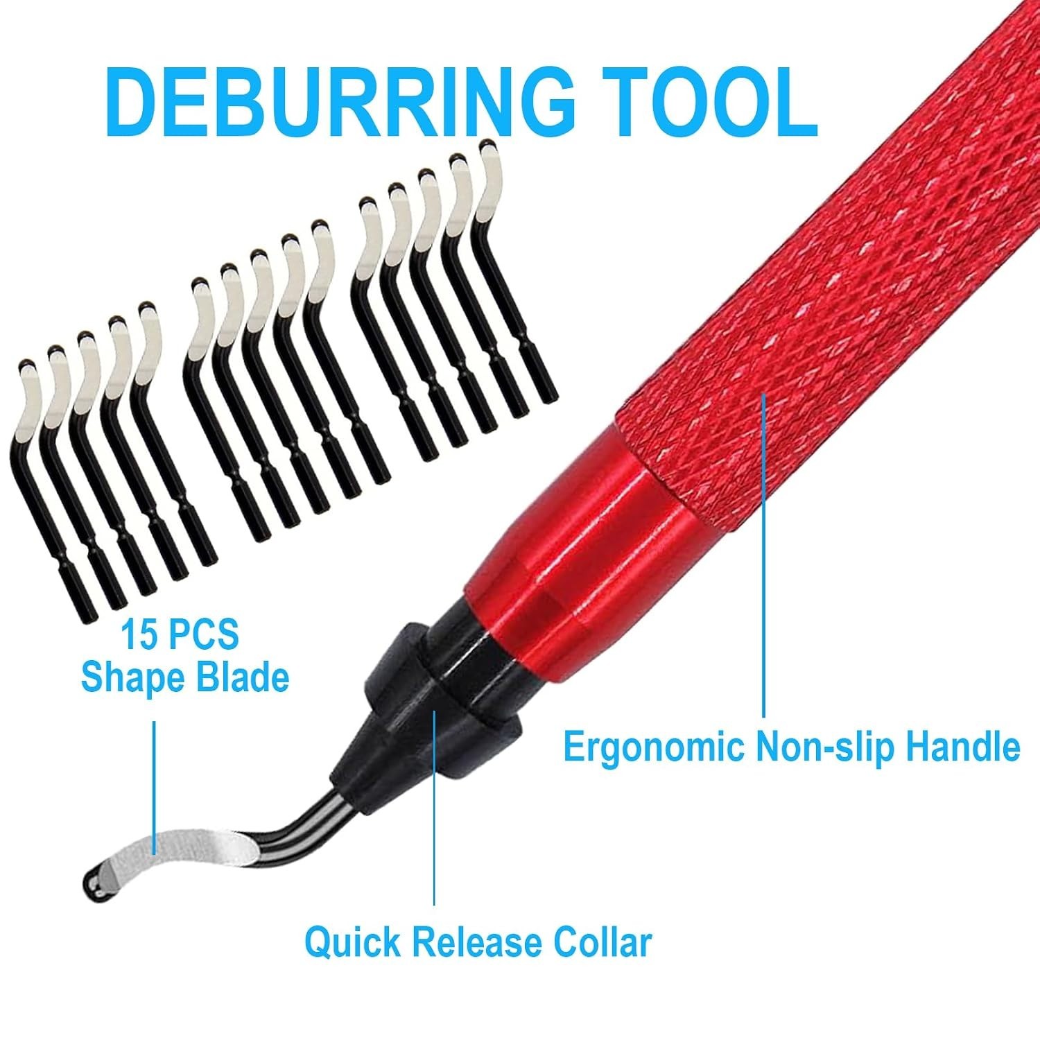 15-Piece Swivel Blade Deburring Tool for Precision Burr Removal in All Materials