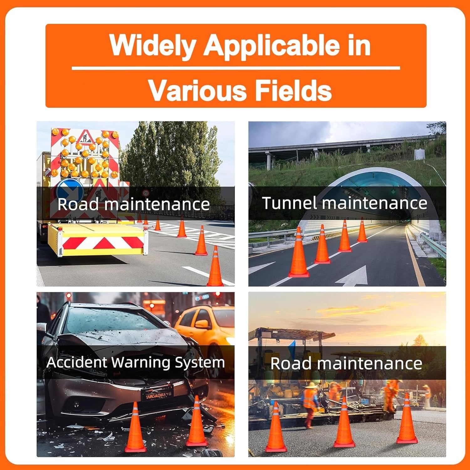 18 Inch 1 Pack Collapsible Traffic Safety Cones, Multi Purpose Pop-up Cones