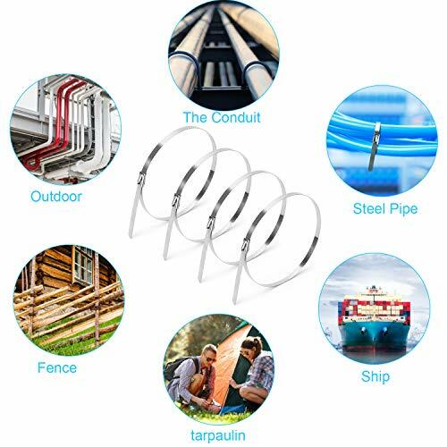 11.8 Inch Metal Cable Zip Ties,304 Stainless Steel,Self-locking Cable Ties,100PC