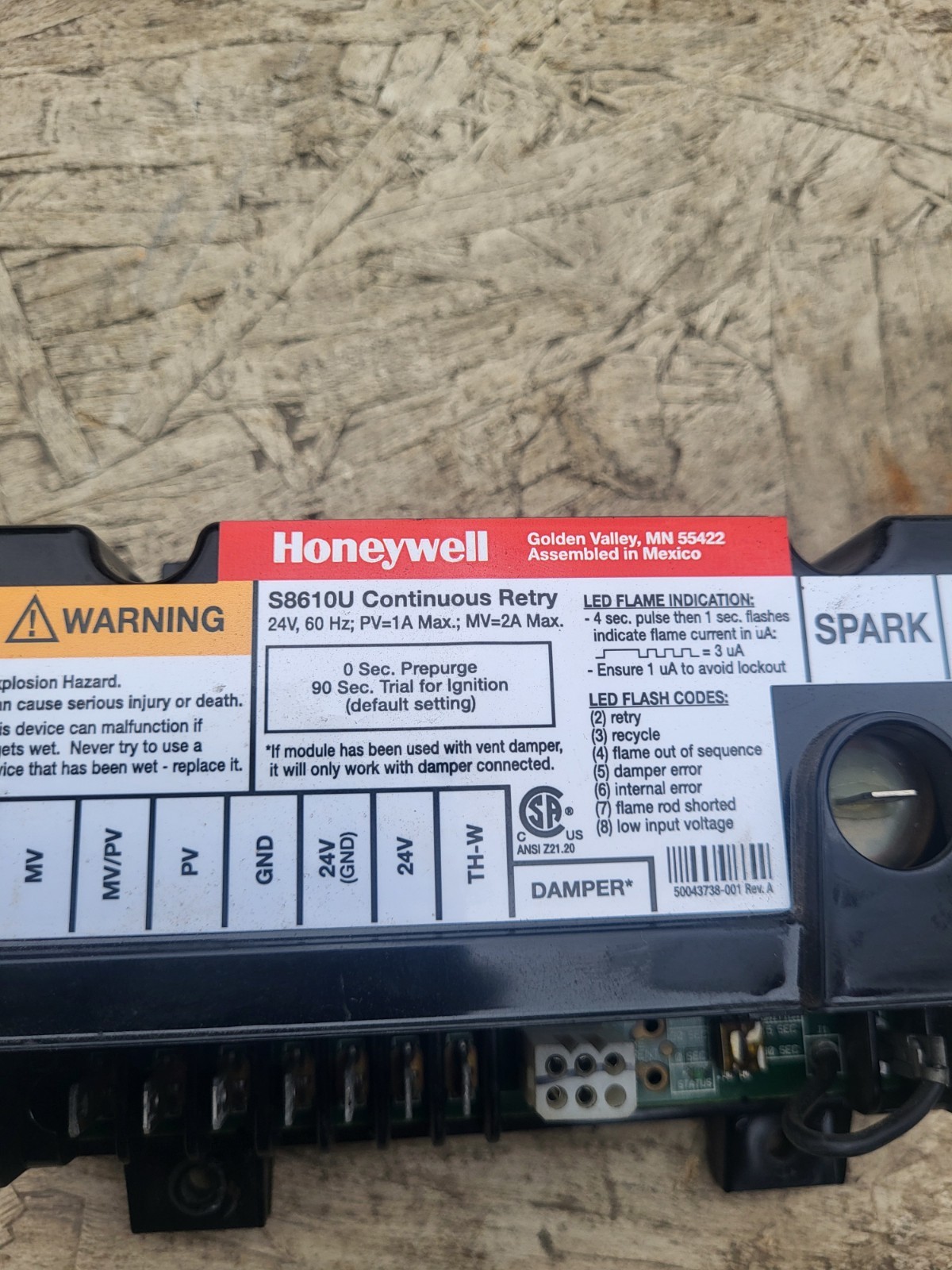 USED HONEYWELL S8610U Default Setting, FREE SHIPPING