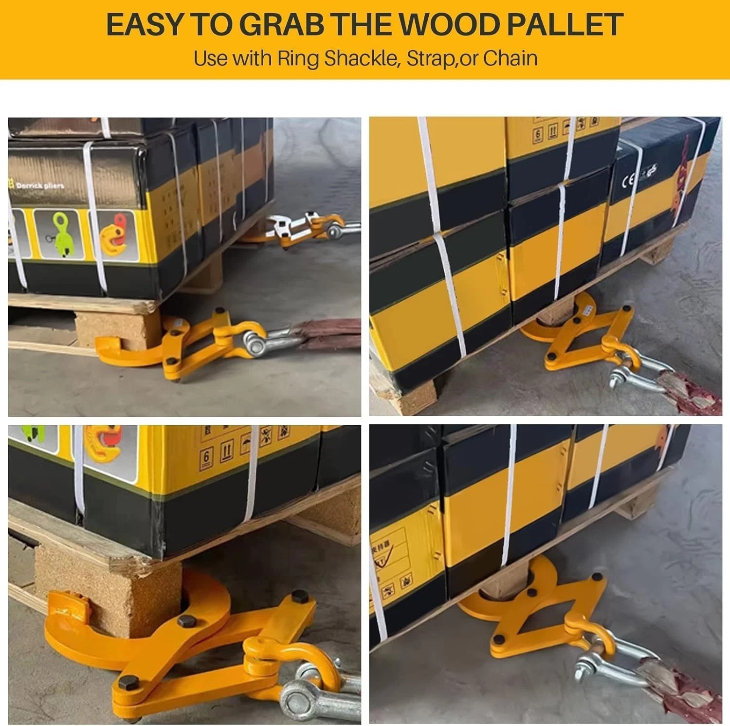 Pallet Puller Clamp 1T/2204LBS Pallet Jack Puller Steel Single Scissor Hook P…
