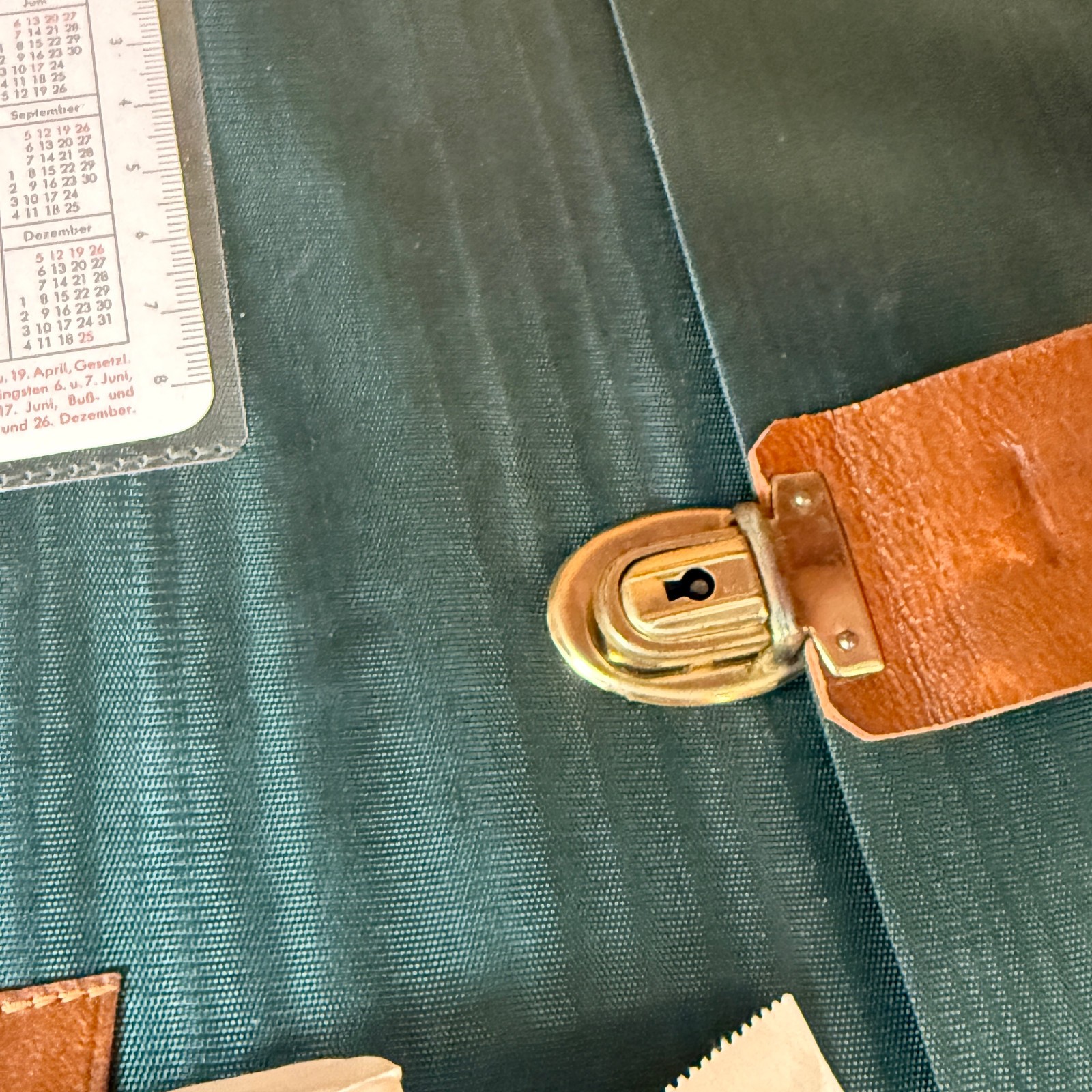 Vintage 1965 German Genuine Leather A4 Writing Portfolio Zodiac Brown