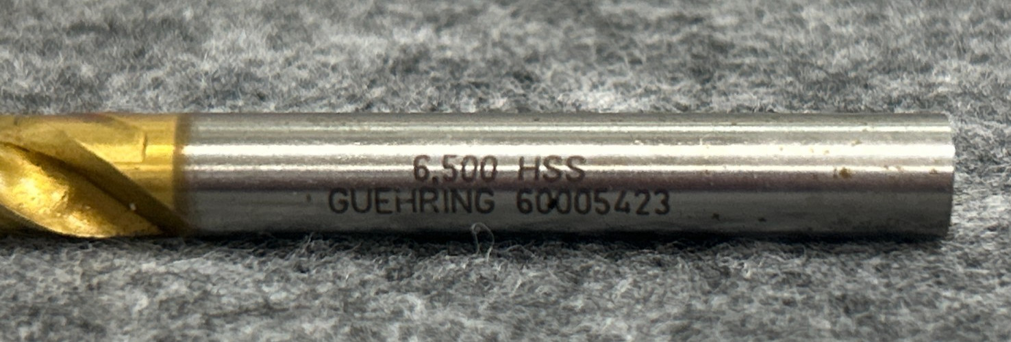 GUHRING 2 FLUTE RIGHT HAND HSS 6.500 CUT DIAMETER 1/4″ OAL 3-7/8″ LOT OF 12