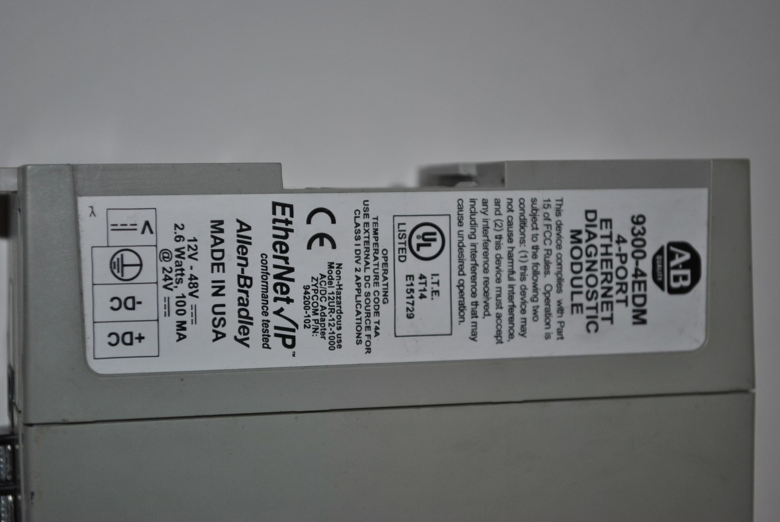 9300-4EDM ALLEN BRADLEY 4-PORT ETHERNET DIAGNOSTIC MODULE
