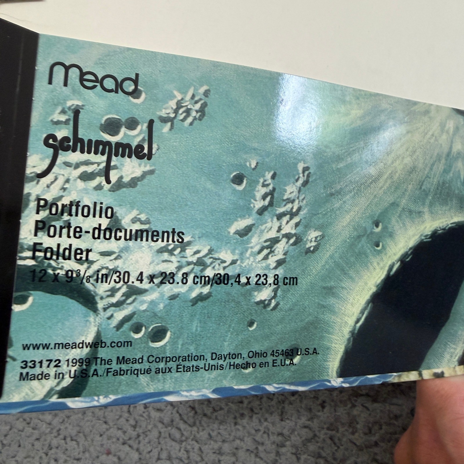 Vintage 1999 Mead Schimmel Snow Leopard Space Moon Portfolio Folders Set of 2