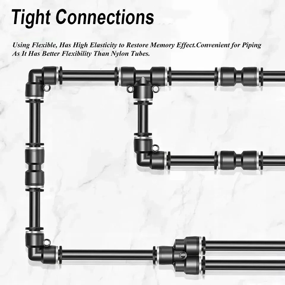 Air Line Union Push To Connect Air Fittings Y-Spliter For 3/8″ OD Pneumatic 5Pcs
