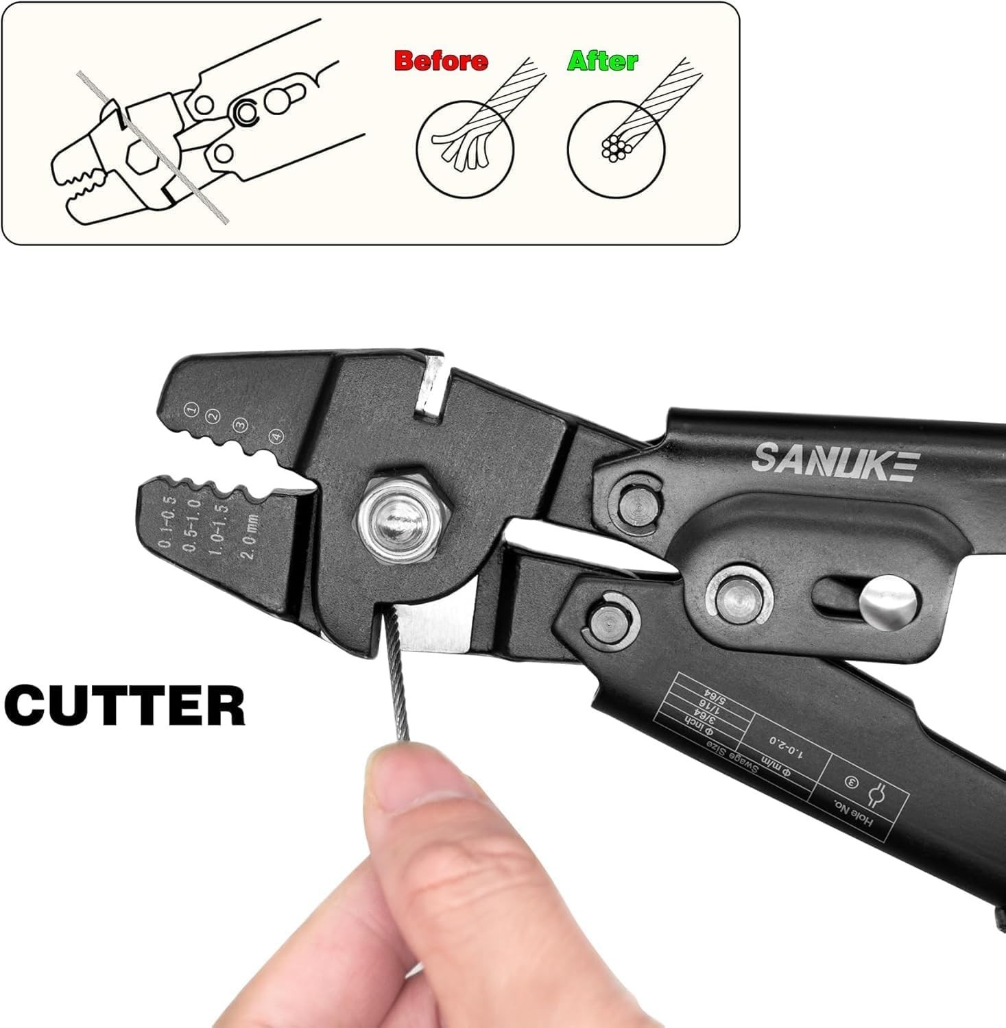 Stainless Steel Cable Crimper Kit with 140pcs Sleeves\
