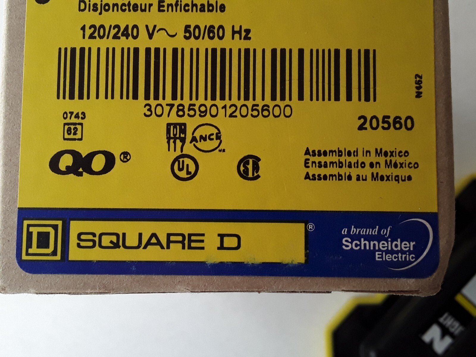 WORKS Square D QO210 2-Pole Circuit Breaker 10A 120/240VAC 1 Phase Plug-In Mount