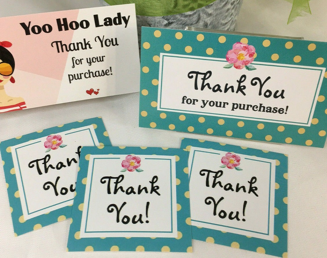 Small Business Thank You for Your Purchase Cards, Thank You Stickers Sets