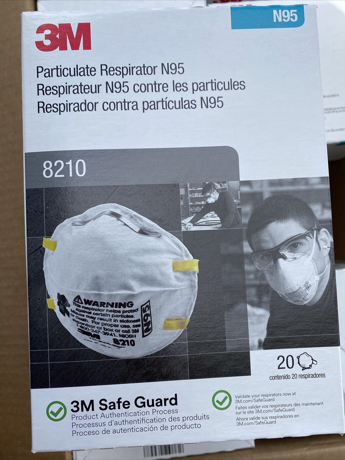 3M 8210 N95 Particulate Respirator Disposable Protection Case Of 8 Boxes 20/box