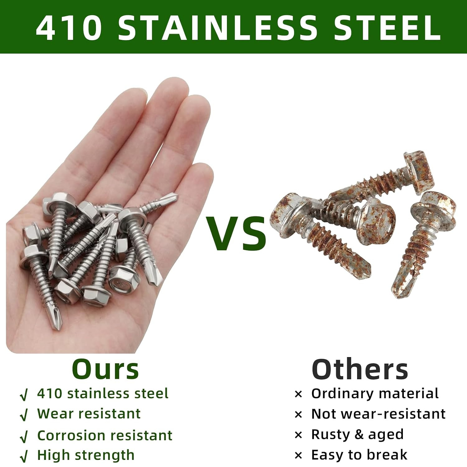 #12 X 1-1/2″ (3/4″ to 2-1/2″ Available) Hex Washer Head Self Drilling Screws