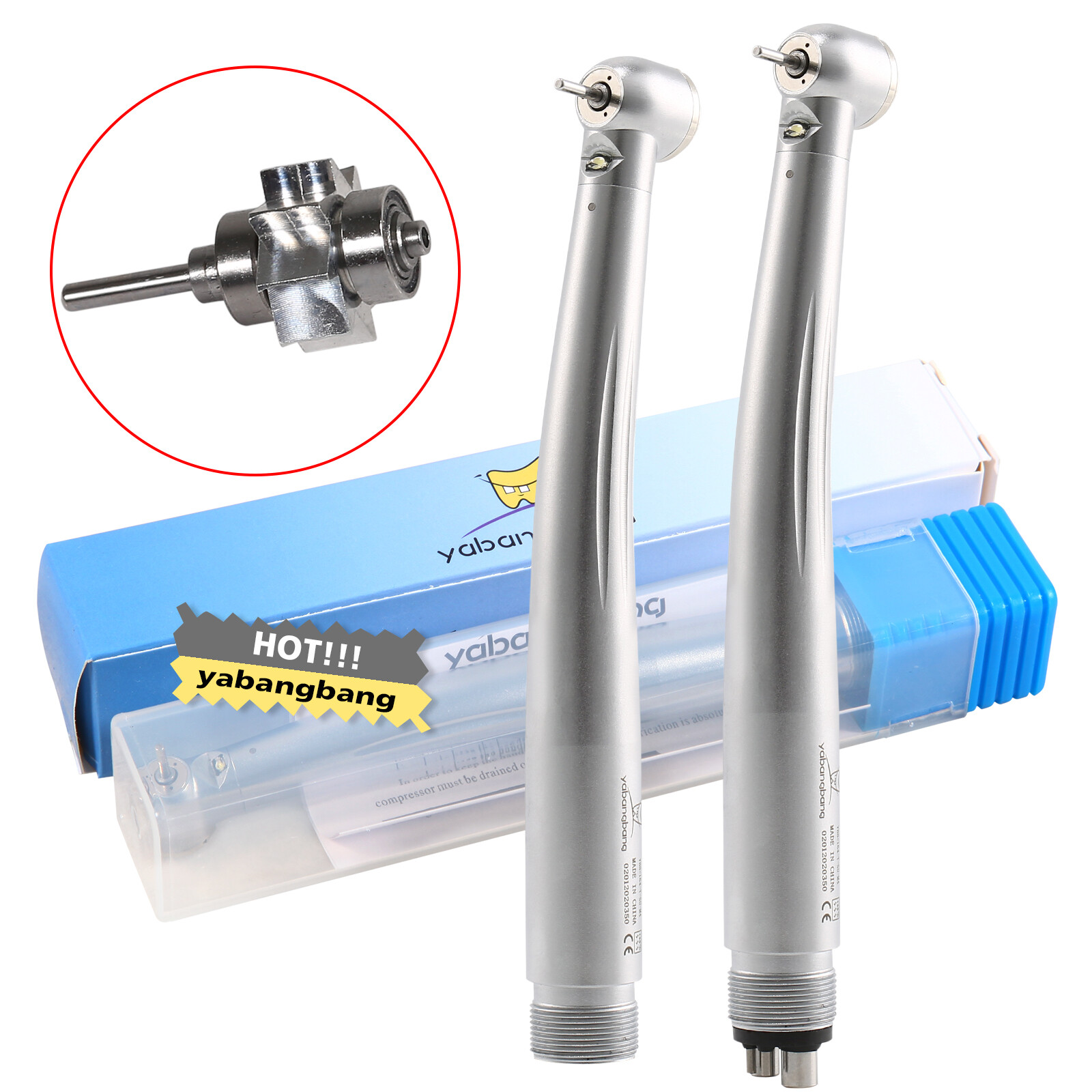 Pieza de mano LED turbina alta velocidad fibra óptica dental estilo NSK 2/4Holes