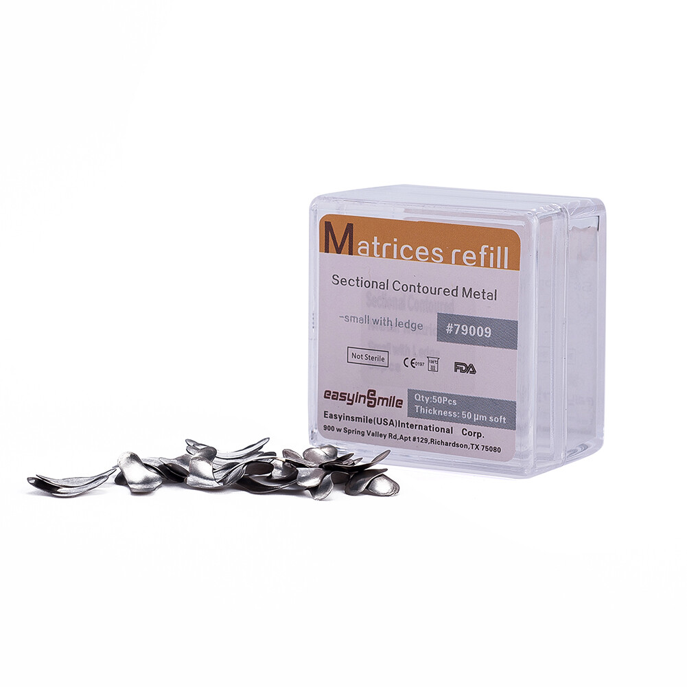 50Pcs Dental Metal Matrices Sectional Contoured Matrix Refill S/M/L EASYINSMILE