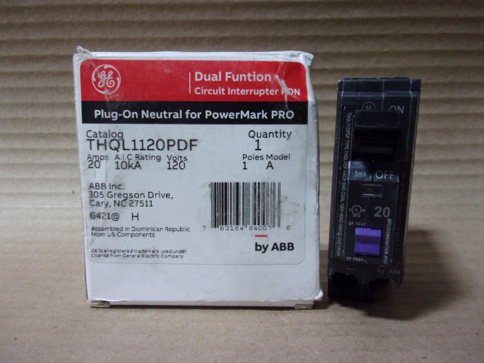 NEW GE THQL THQL1120PDF 1 Pole 20 Amp 120V AFCI GFCI DUAL Circuit Breaker FLAWED