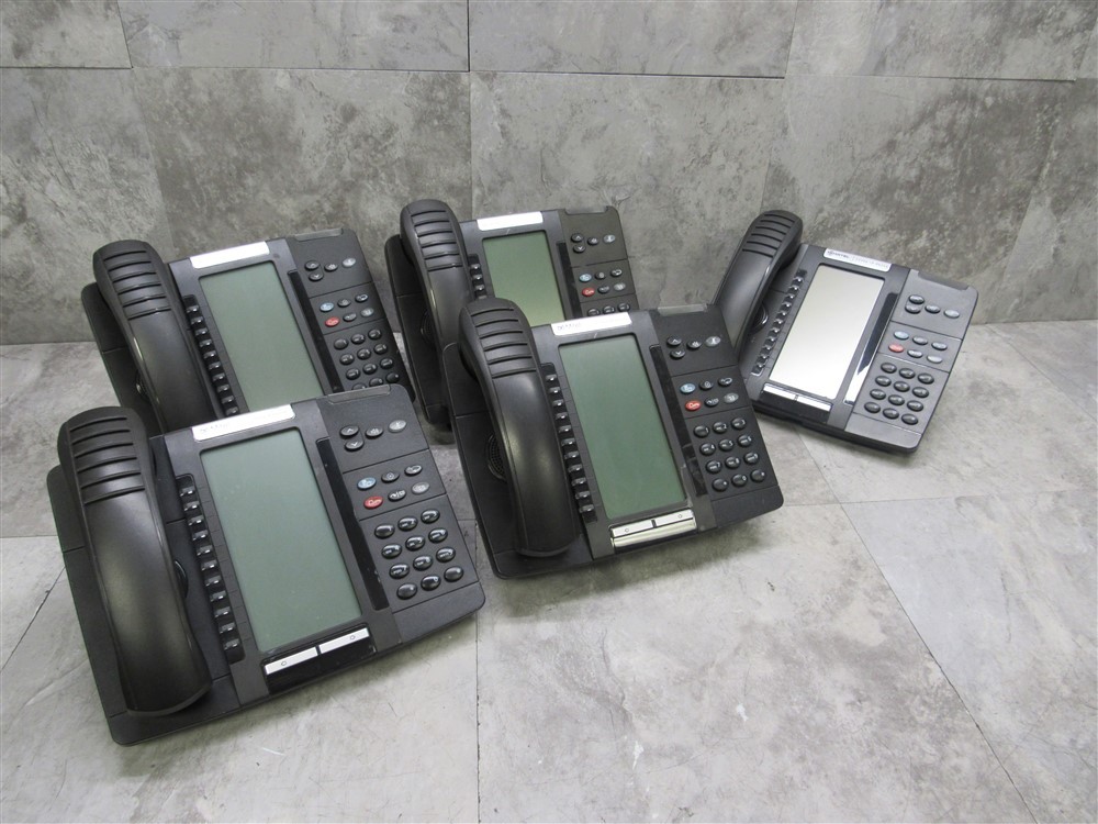 Lot of 5 Mitel 5320e IP Phones w/ Stands & Handsets (50006634) TESTED!