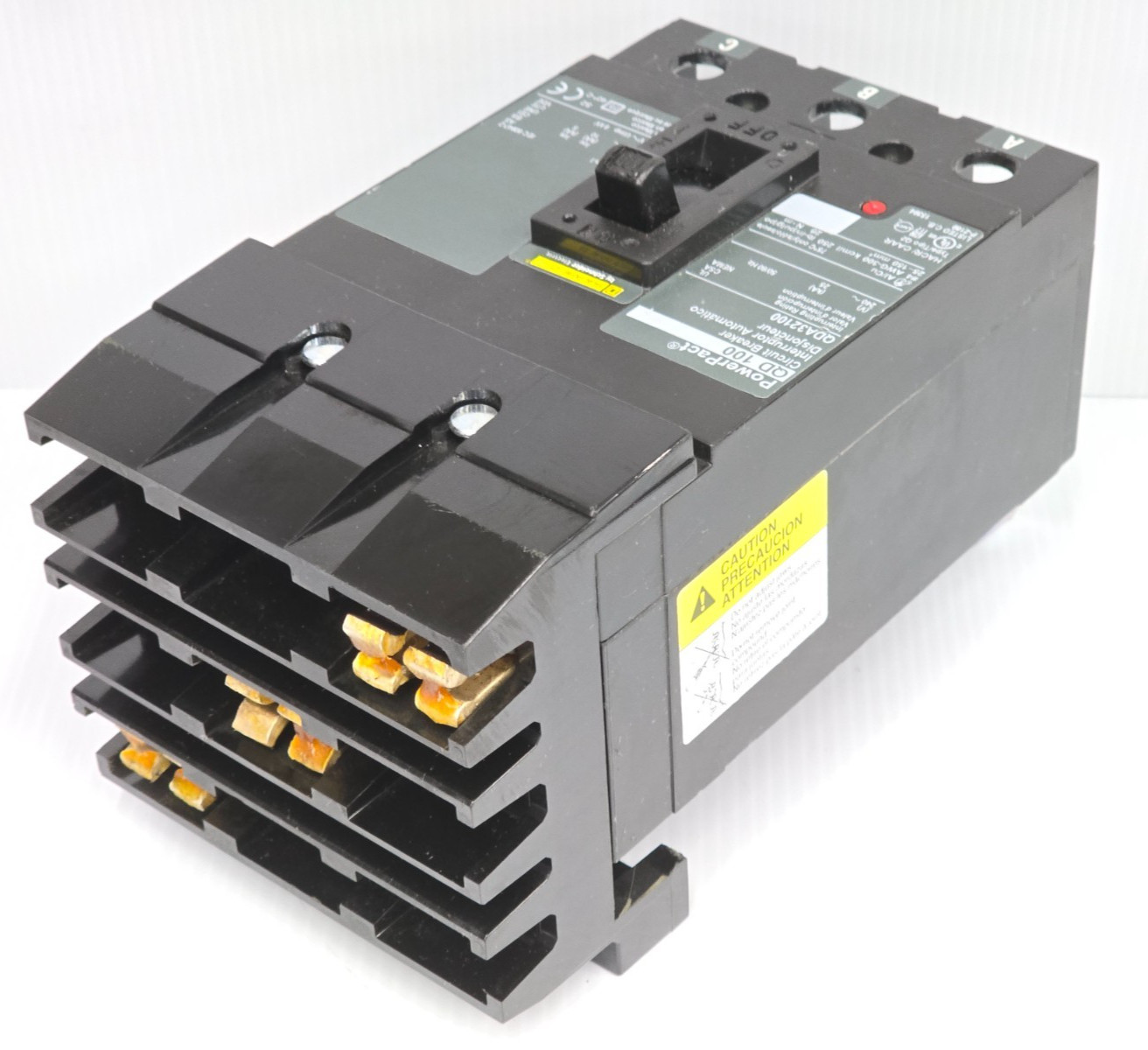 New Square D PowerPact 100 Amp I-Line Circuit Breaker 240 VAC 3P 25 kA QDA32100