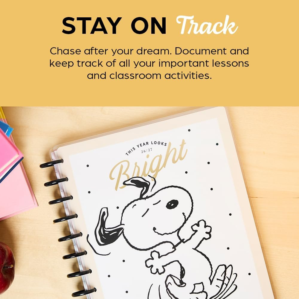 Happy Planner Peanuts Disc-Bound 12-Month Academic Planner, July 2026–June 2027,