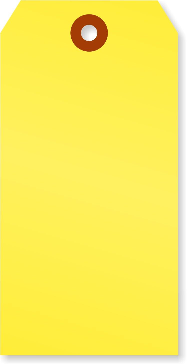 Fluorescent Yellow Blank Tags with Pre-Punched Hole – 100-Pack 4.75″ x 2.375″…