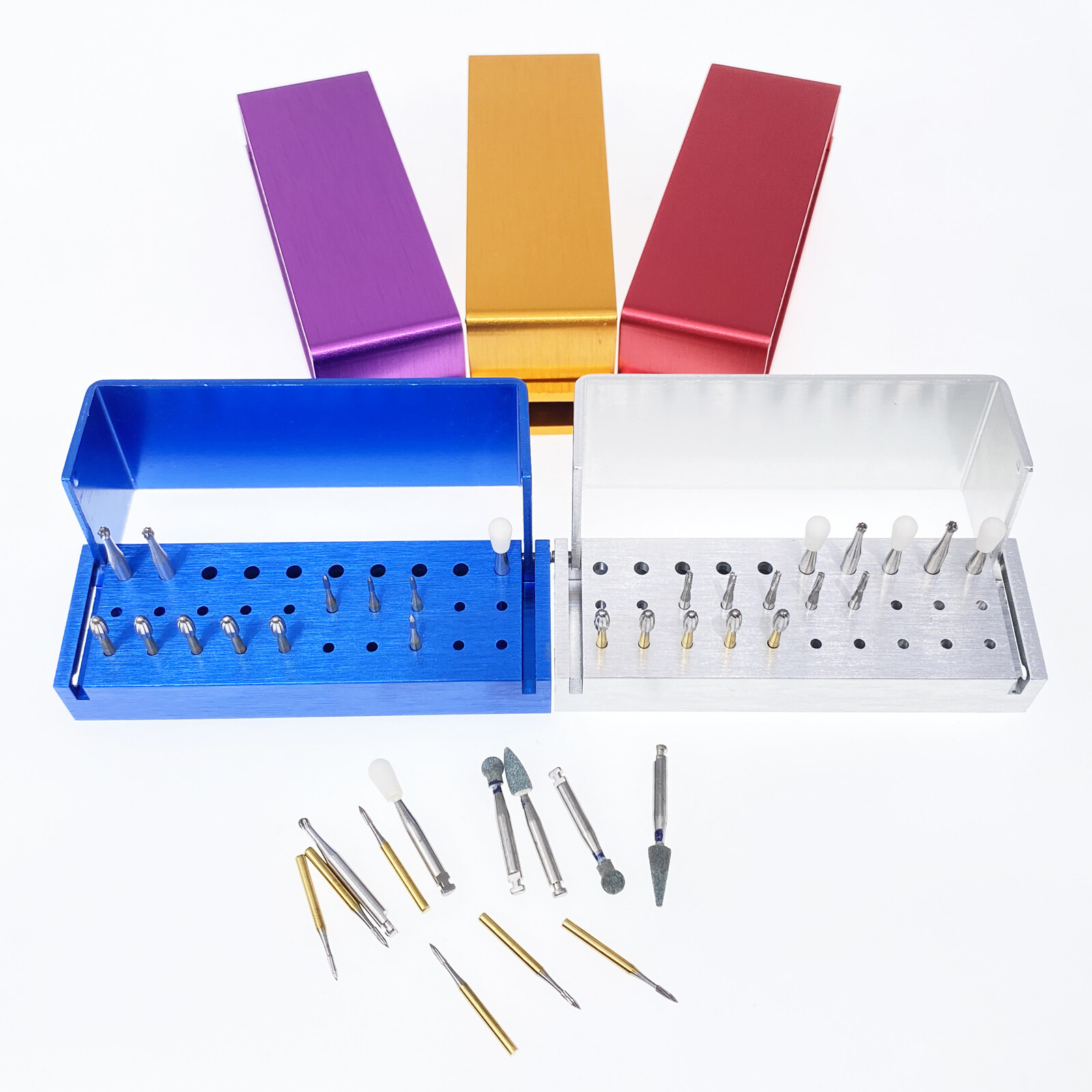 Dental Bur Burs Holder Block Disinfection Box Aluminium Autoclave 30 Holes FDA