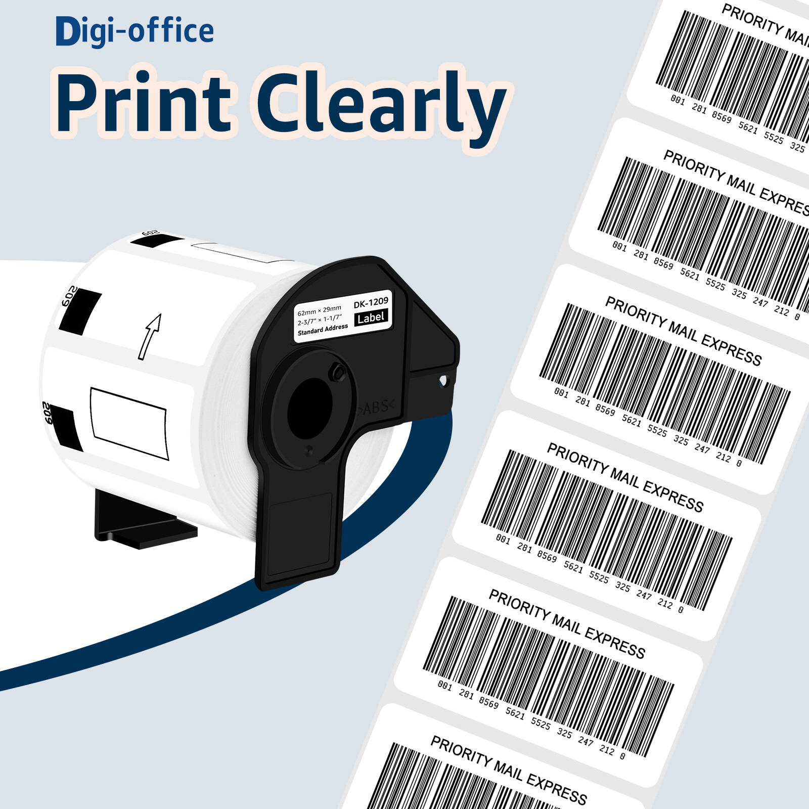 12 ROLLS 2.4 in x 1.1 in Barcode Labels Die-Cut DK-1209 For Brother QL-500 550