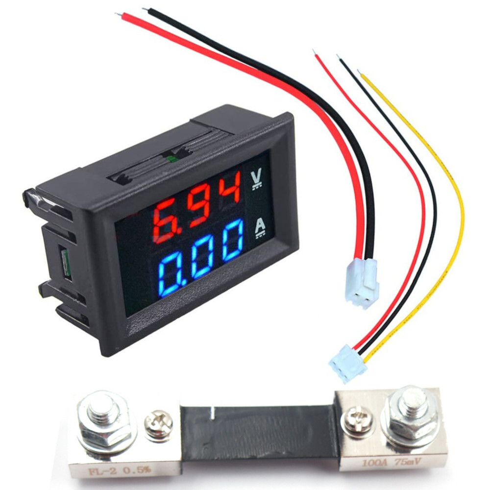 DC 100V 100A Voltmeter Ammeter Volt Amp Meter Voltage Current Tester with Shunt