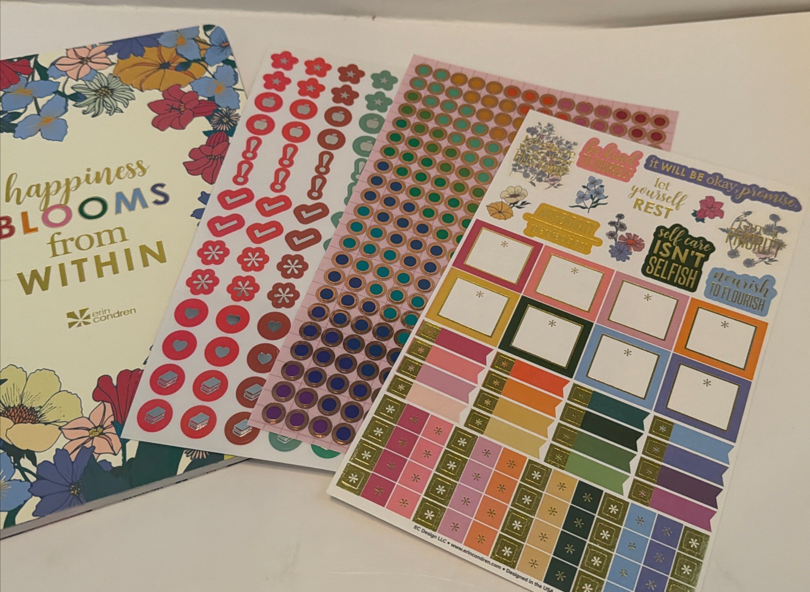 Erin Condren Lot 3 Daily Wellness Log Goals Planners A5 With Stickers *Read*