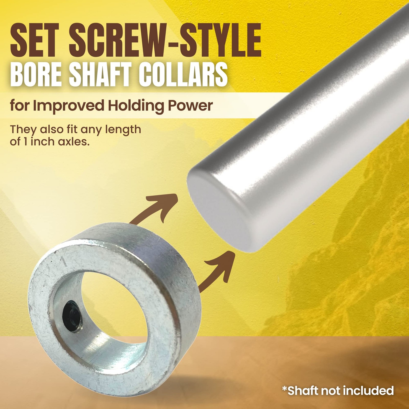 4 PCS 1 Bore Solid Steel Shaft Collars Zinc Plated Machinery Industrial Use