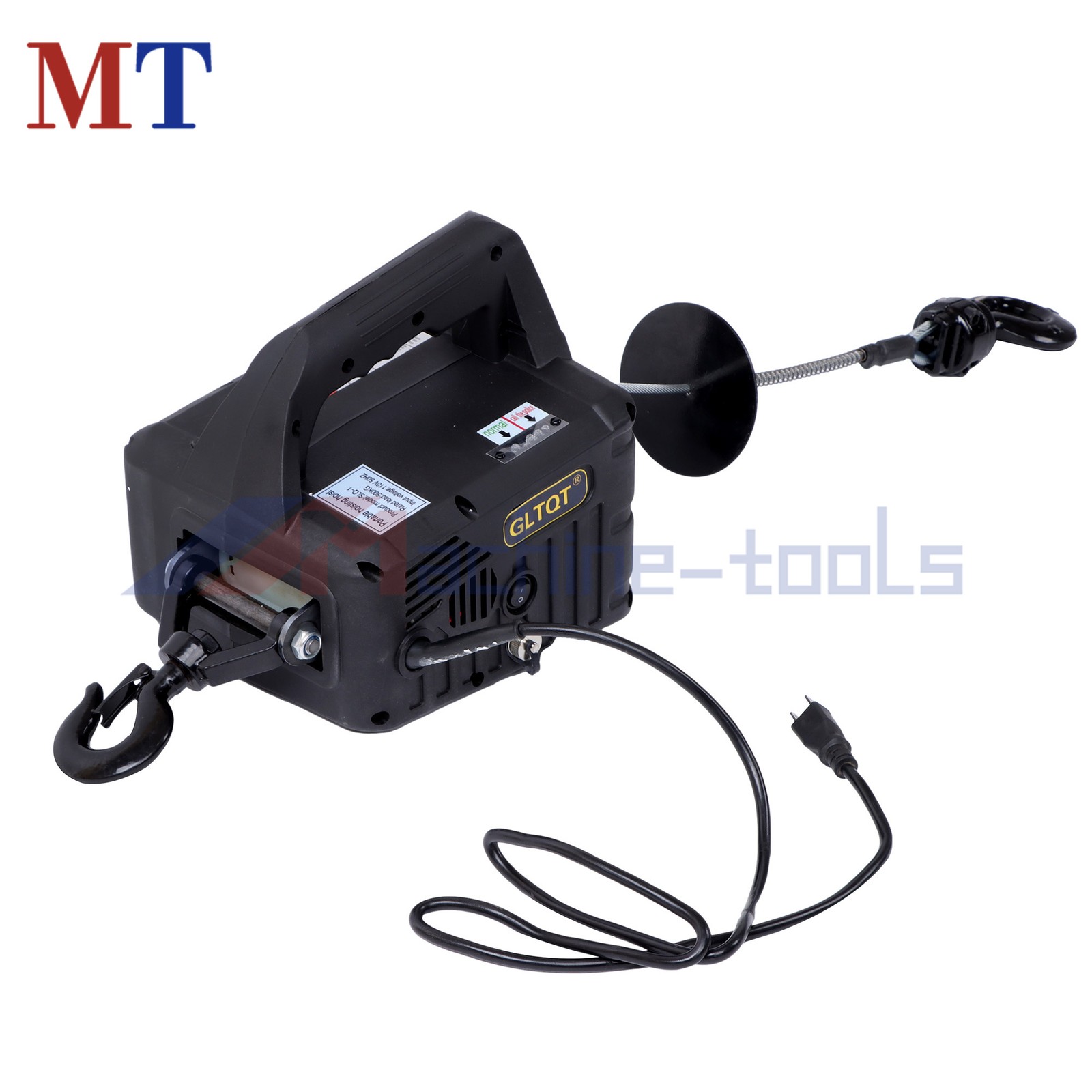 2-in-1 1100lbs Portable Electric Hoist Winch with Wired Remote Control 1500W