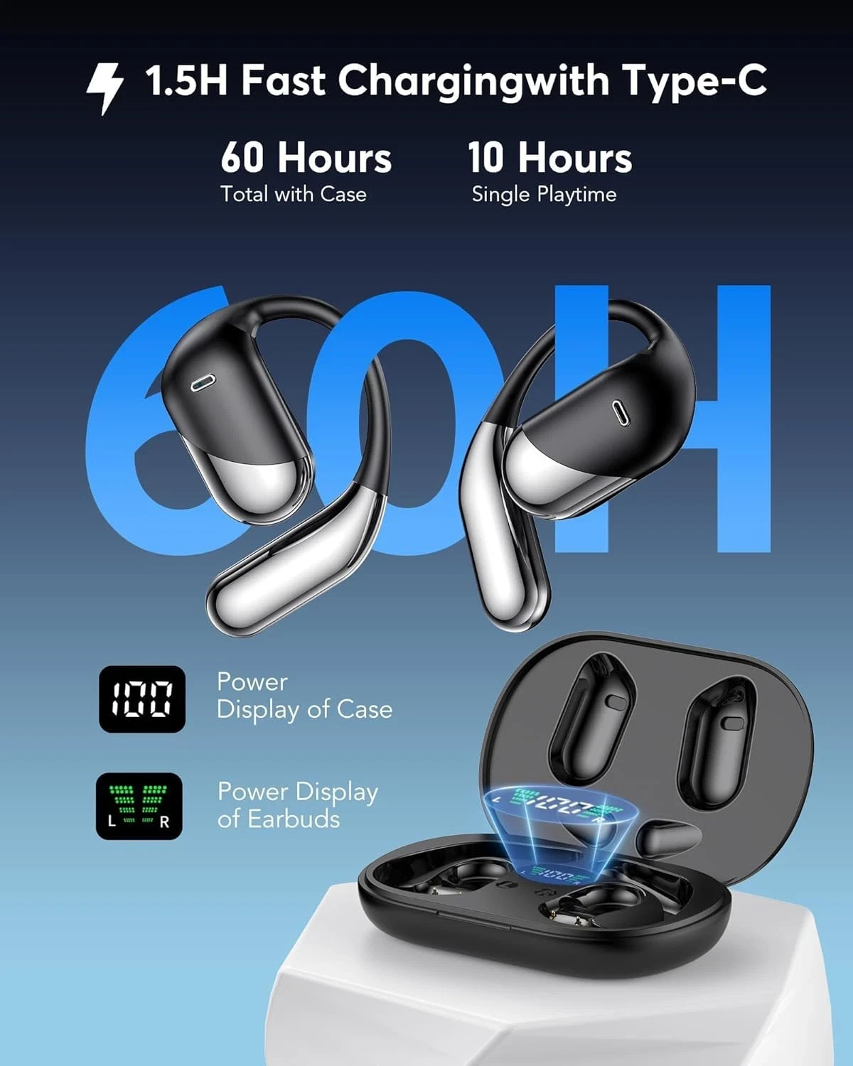 Paekole H5 AI Translation Earbuds: Real-Time 2-Way Language Translator Device (1